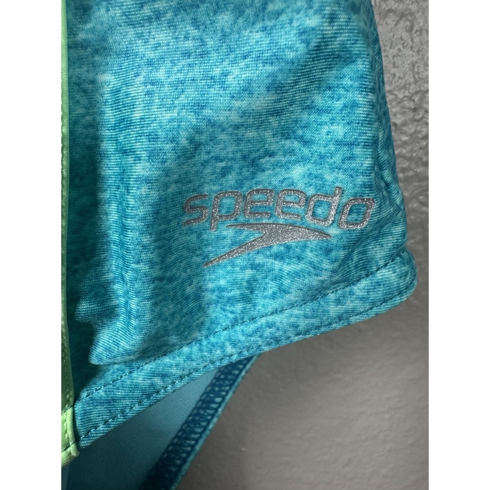 Speedo One-Piece Swimsuit Capri Breeze Splice Blue Teal Size 16 Girls - Picture 2 of 9